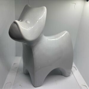 Style of Jonathan Adler Modern Gray Ceramic Dog Sculpture